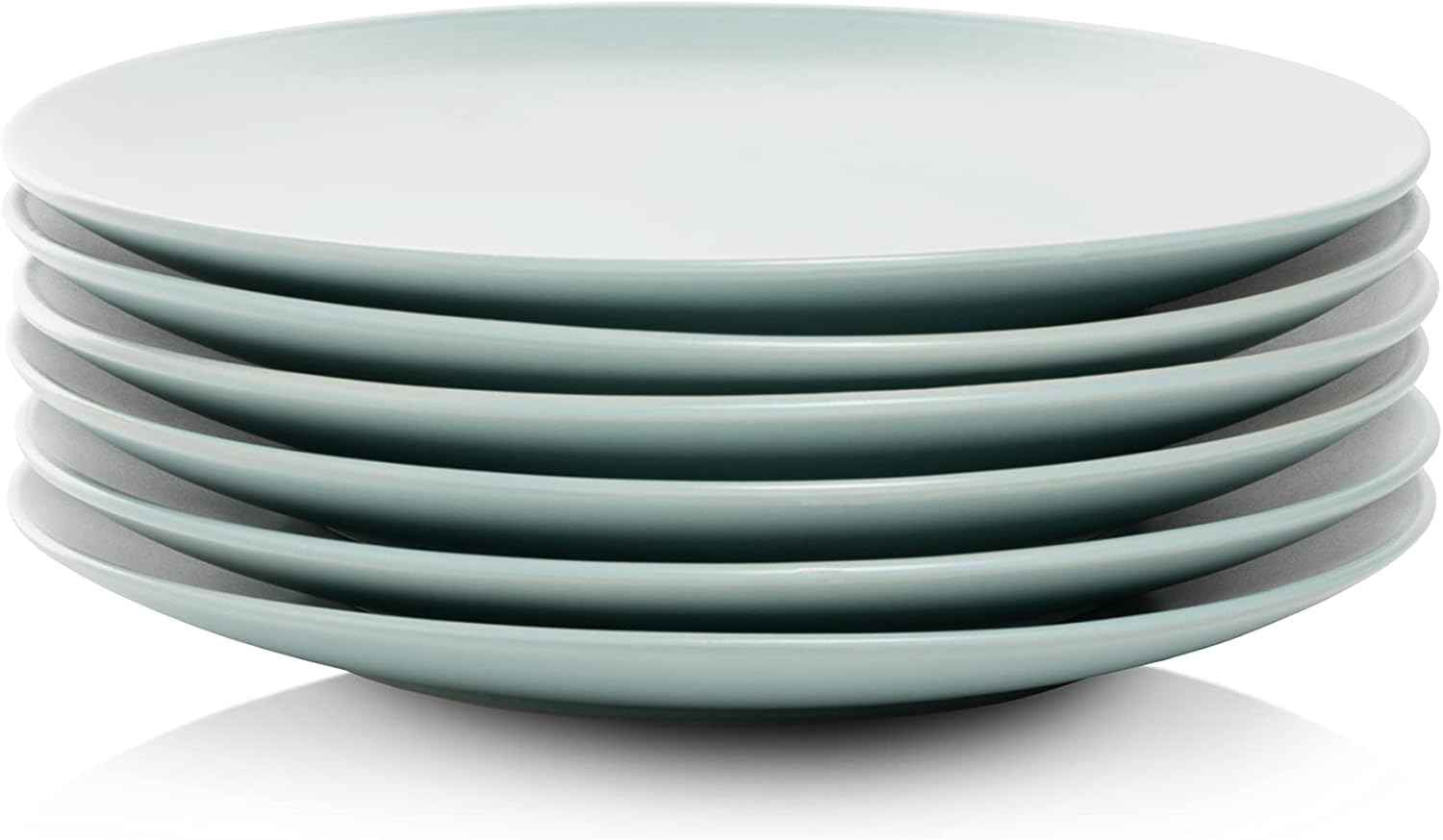 10 Strawberry Street Wazee Matte 8.25" Coupe Salad Plate, Set of 6, Mineral Blue
