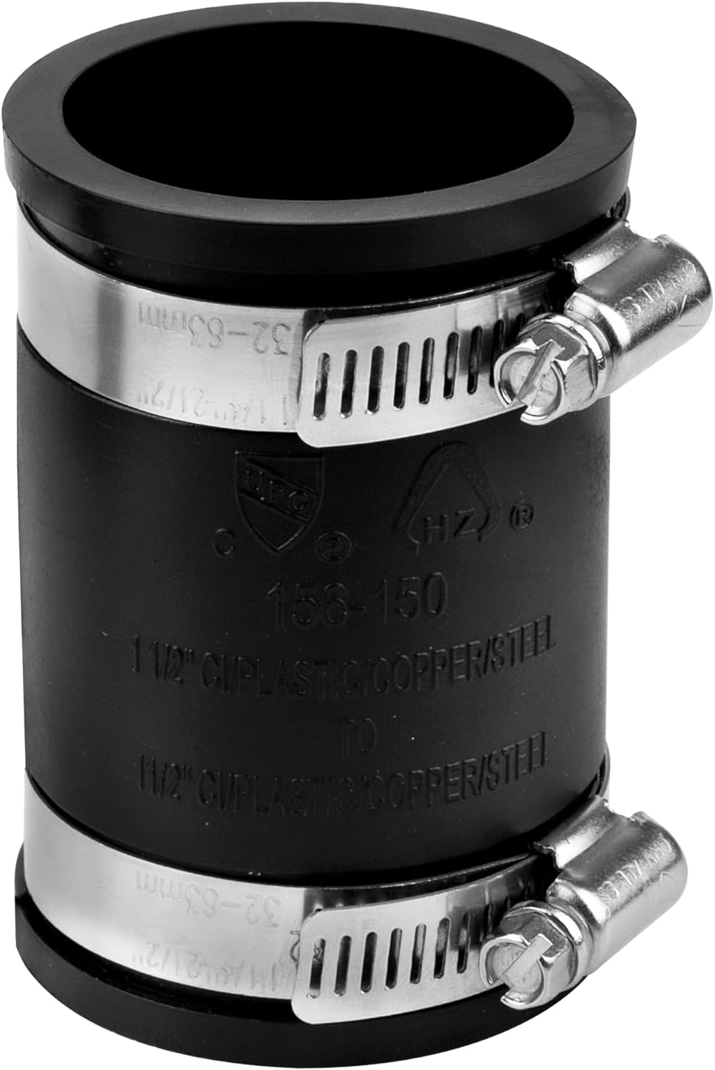 1-1/2 in. PVC Flexible Coupling with Stainless Steel Clamps