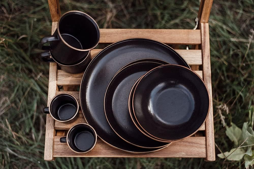 Barebones Enamelware Dining Collection - Charcoal, Enamel Cup Set