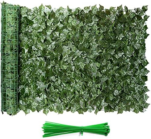 Eden's Decor Artificial Ivy Privacy Fence Screen 120"X40", Artificial Hedges Fence and Faux Ivy Vine Forest-Color/Mint Green Leaves Decoration for Outdoor Decor, Garden, Yard, Porch, Patio