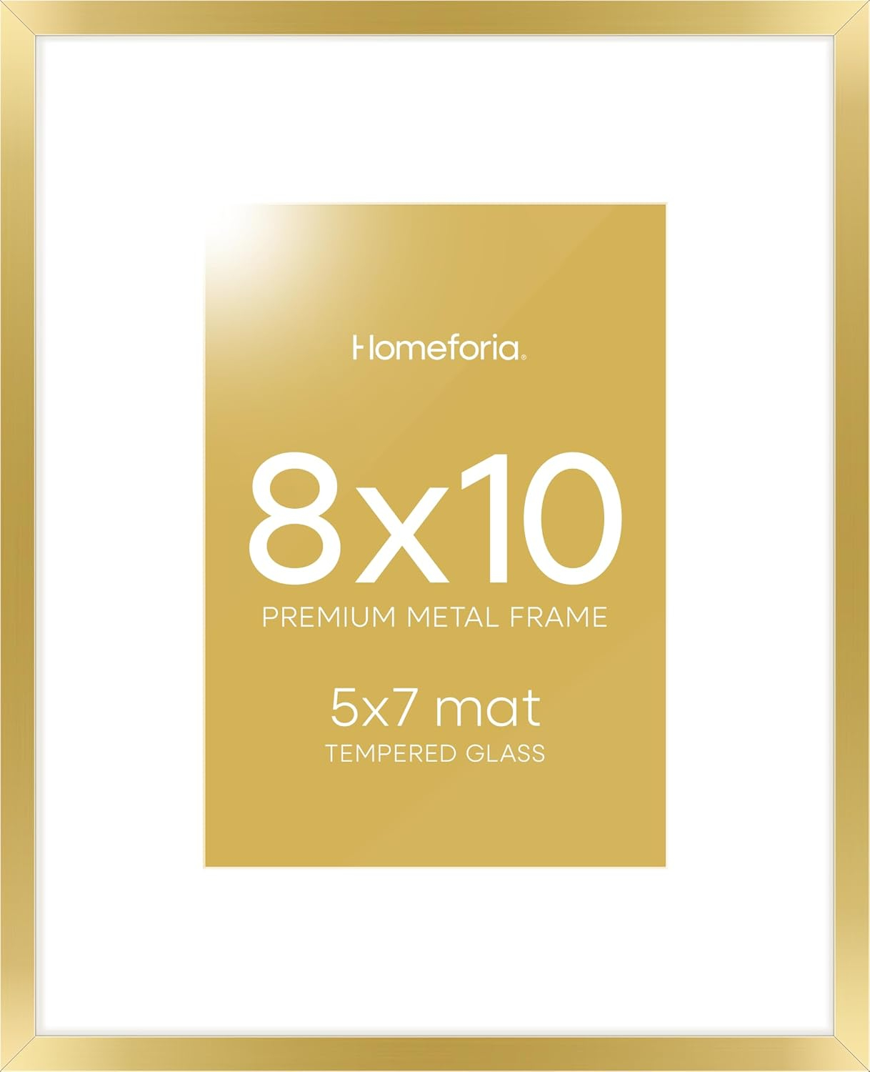 8x10 Frame Gold Picture Frame - Complete Modern Photo Frame Includes UV Acrylic Shatter Guard