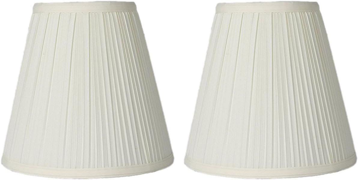 Eggshell Linen Mushroom Pleated Lamp Shade Set of 2