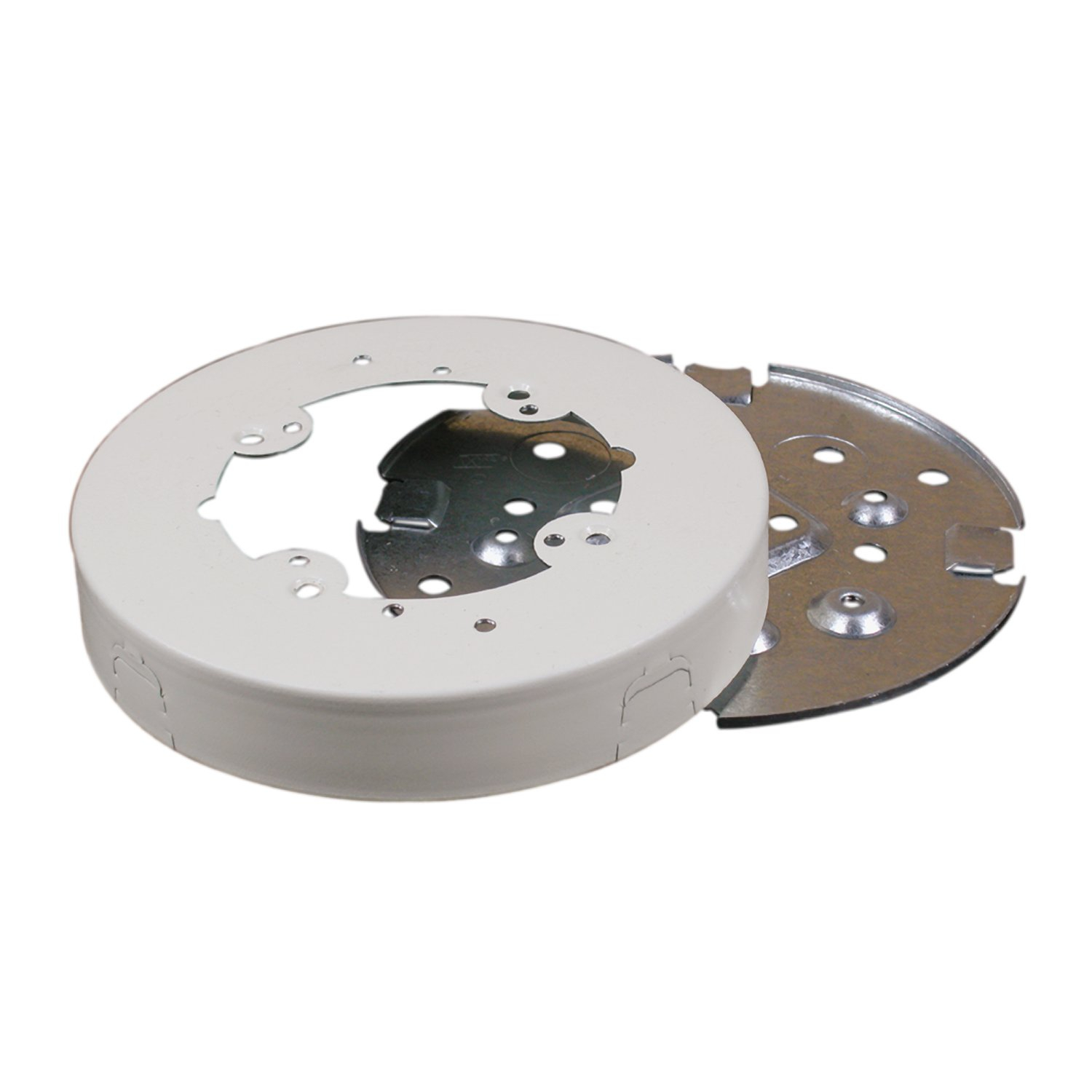 Ivory Round Ceiling Electrical Box with Knockouts