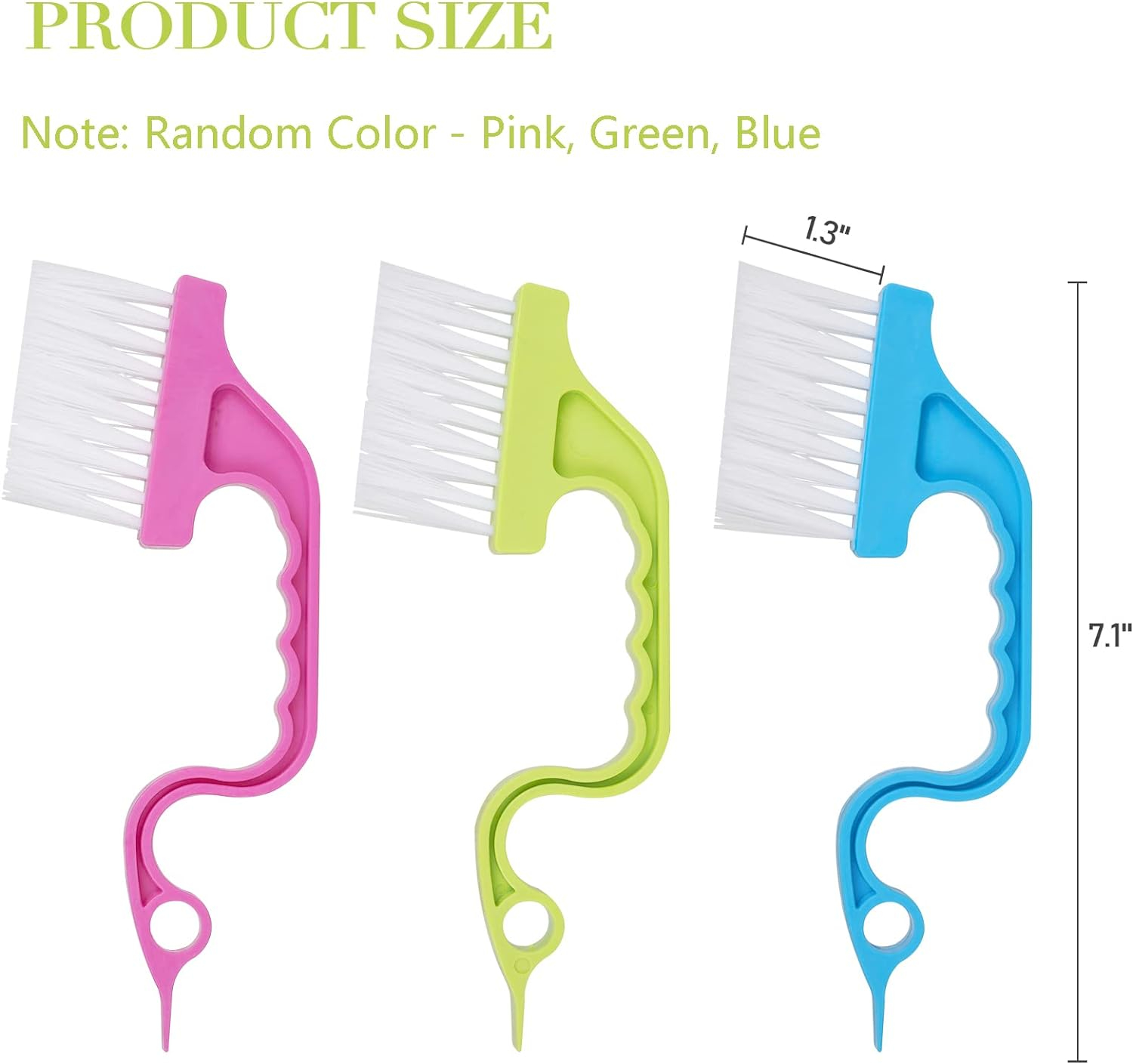Trycooling Hand-held Groove Gap Cleaning Tools Door Window Track Kitchen Cleaning Brushes (Random Color-Blue, Green, Pink) (1 Pc)