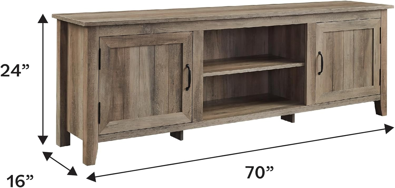 Modern Farmhouse 70" Gray TV Console with Cabinet Storage