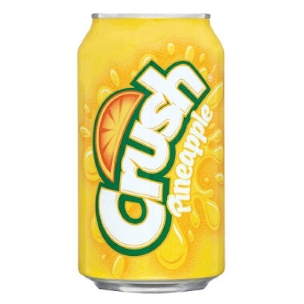 Crush Caffeine Free Pineapple Soda Pop, 12 fl oz, 12 Pack Cans