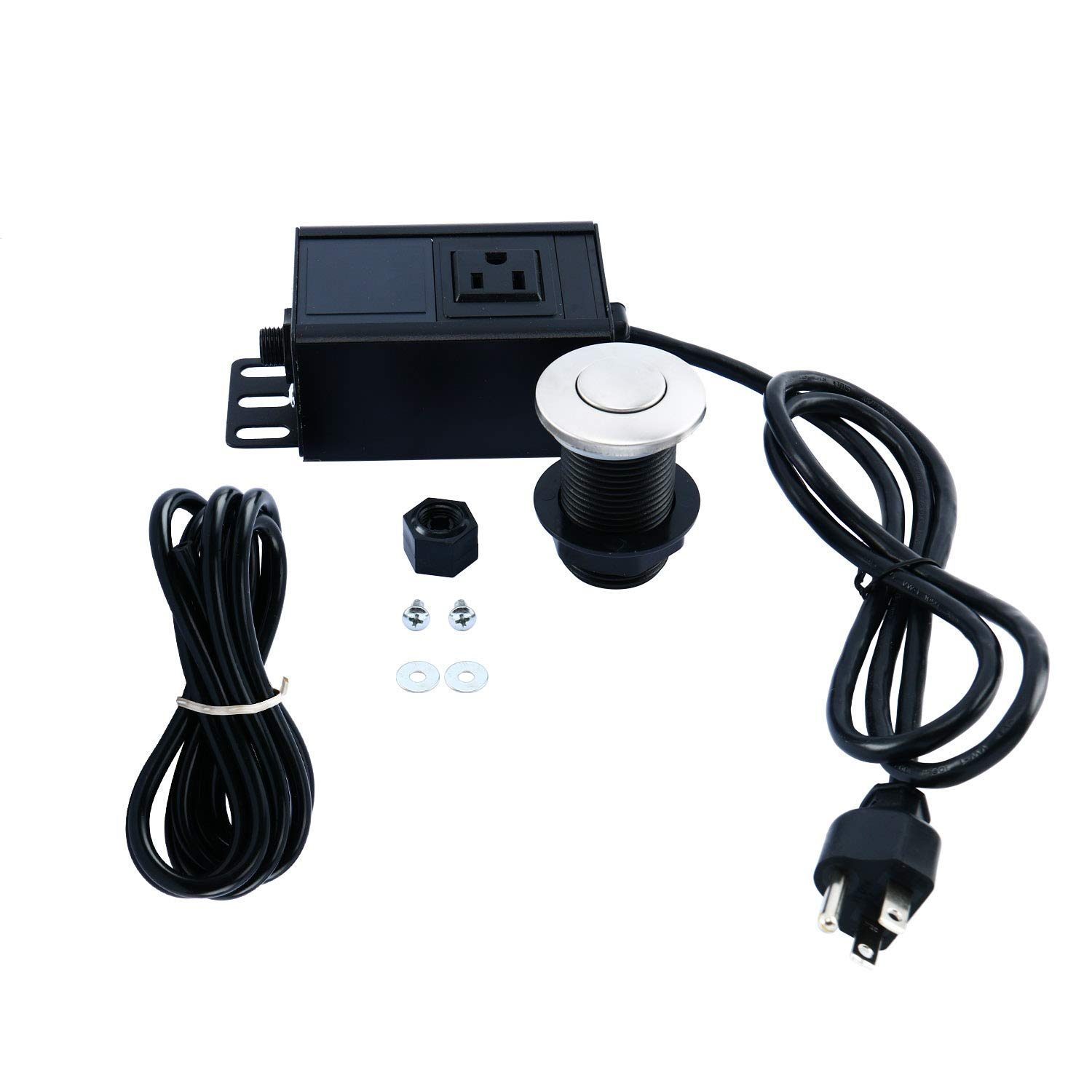 Sink Top Air Switch Kit, Garbage Disposal Air Switch Sink Top Button Single Outlet Single Control for Dishwasher