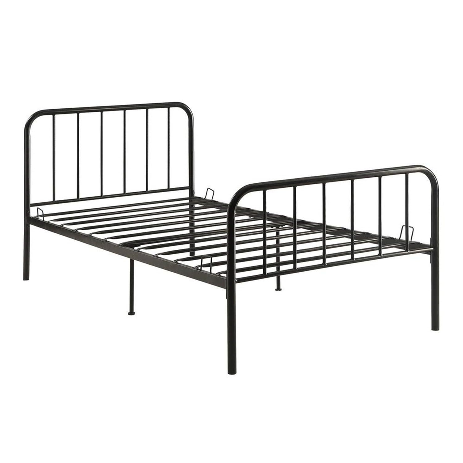 4D Concepts Kids Twin Size Modern Metal Spindle Beds, Black