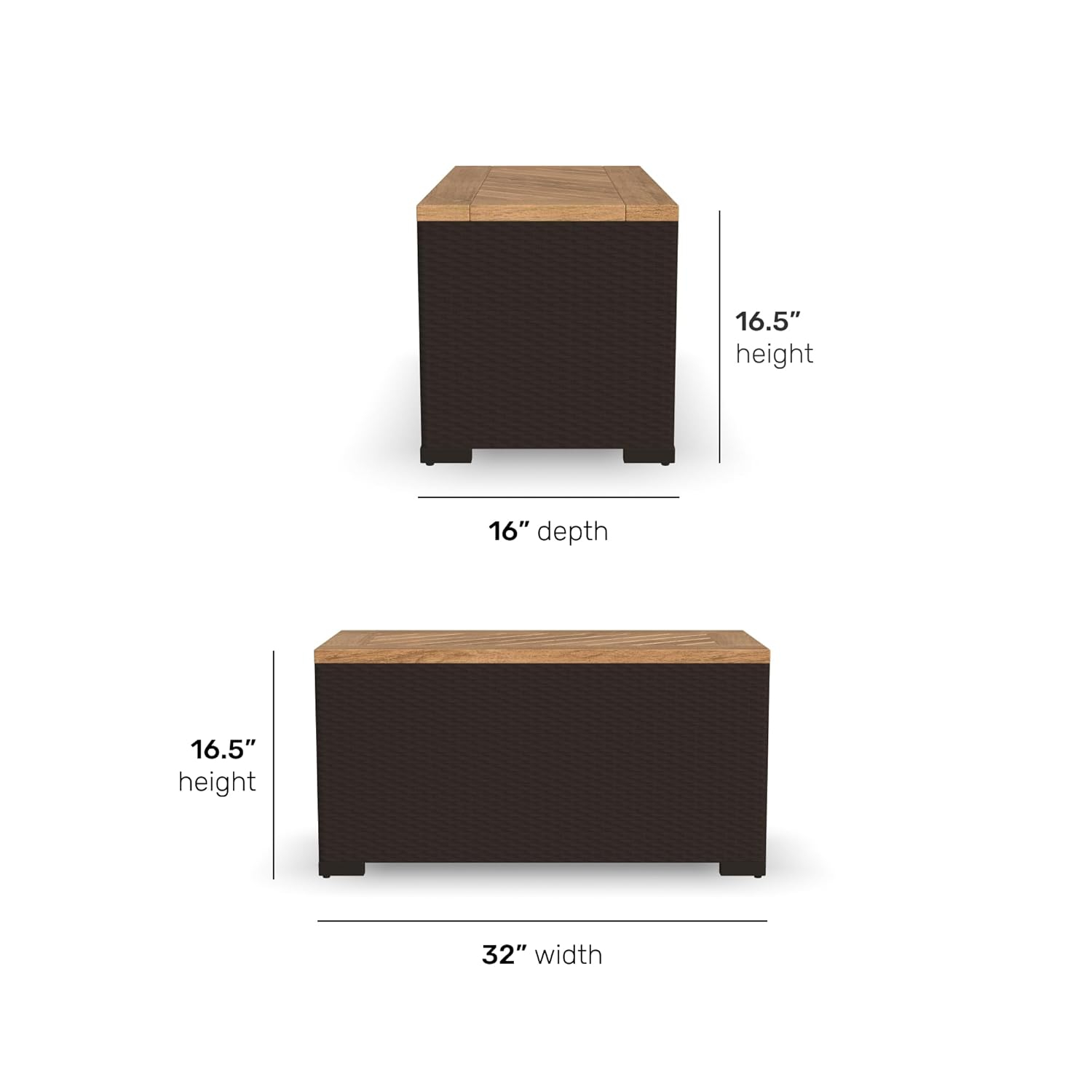 Palm Springs Brown Outdoor Storage Table