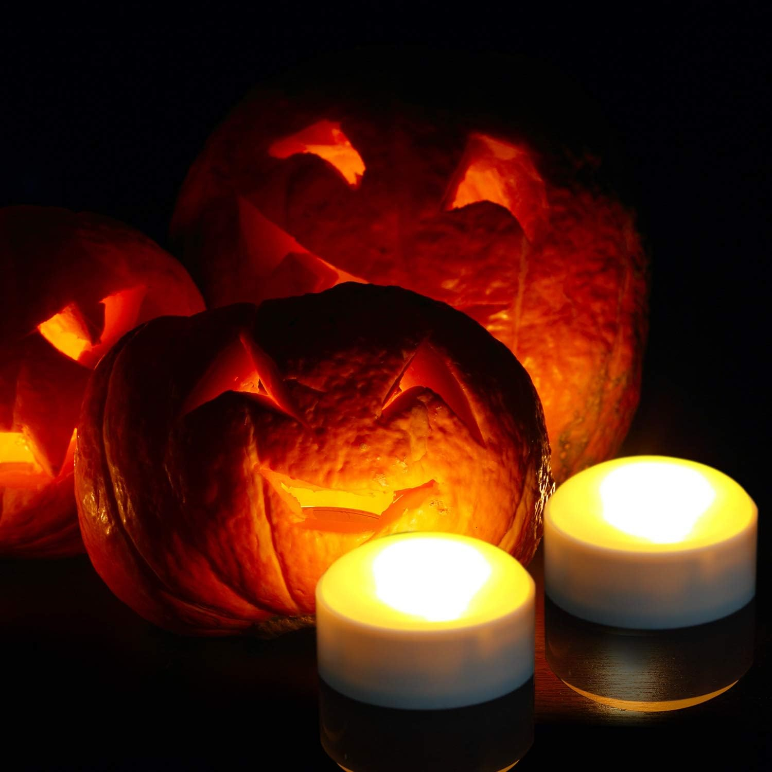 LED Pumpkin Lights with Remote and Timer, Battery Operated Bright Flickering Flameless Candle Lights for Pumpkin Decor, Jack-O-Lantern Halloween Party Decorations, White Color, 3 Pack