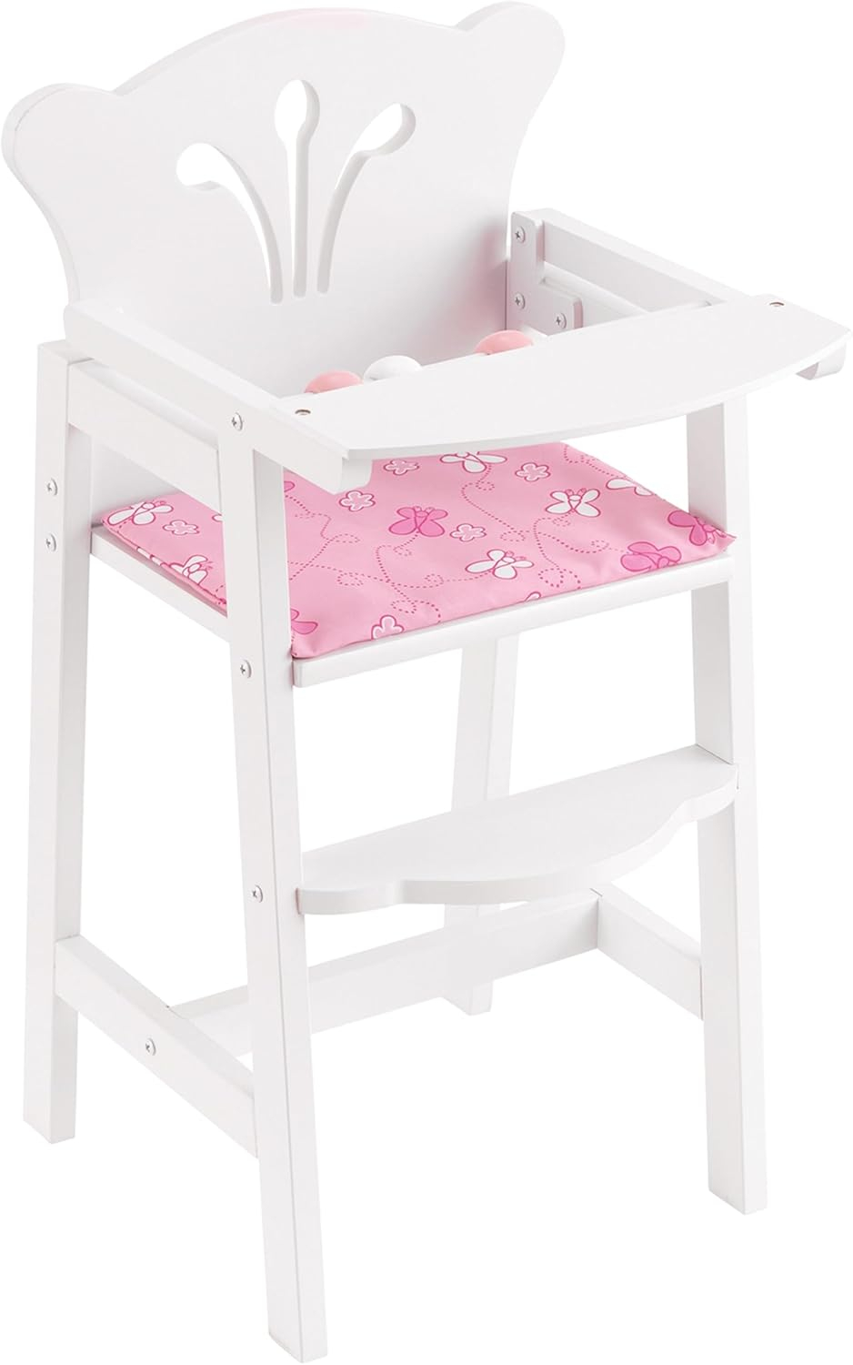 KidKraft Lil' Doll Wooden High Chair, Furniture for 18-Inch Dolls, with Fabric Seat Pad
