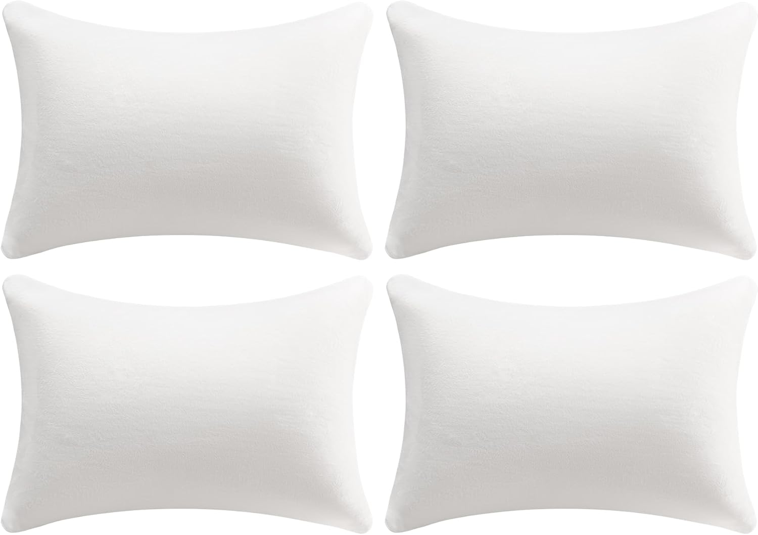 Phantoscope Throw Pillow Inserts, Hypoallergenic Square Form Decorative for Couch Bed Inserts, Made in USA, 4 Pack, 12 x 20 inches