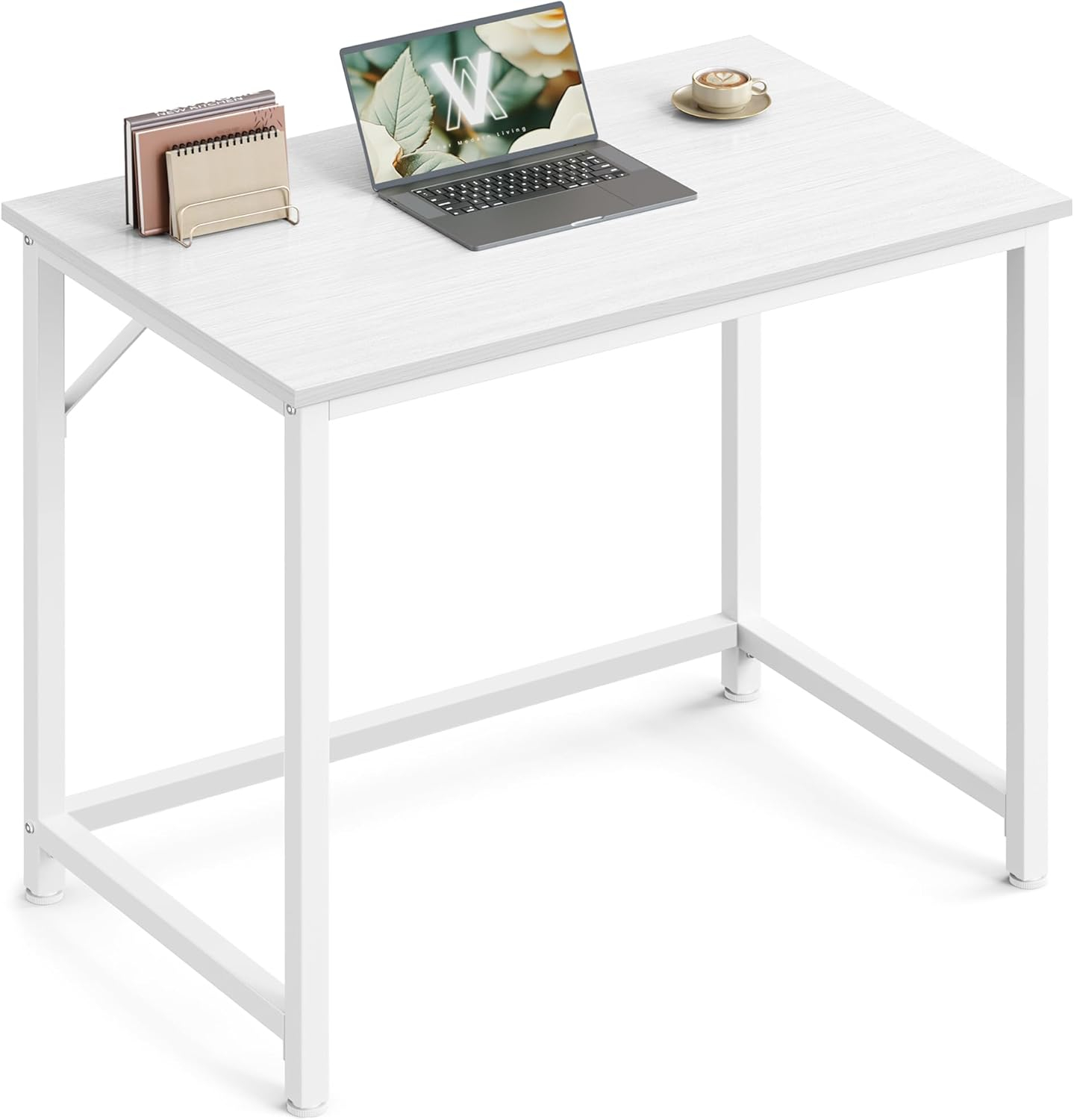 VASAGLE Computer Desk, Office Work Desk, 31.5 x 19.7 x 29.9 Inches, for Study, Bedroom, Home Office, Living Room, Maple White and Cloud White ULWD038W44