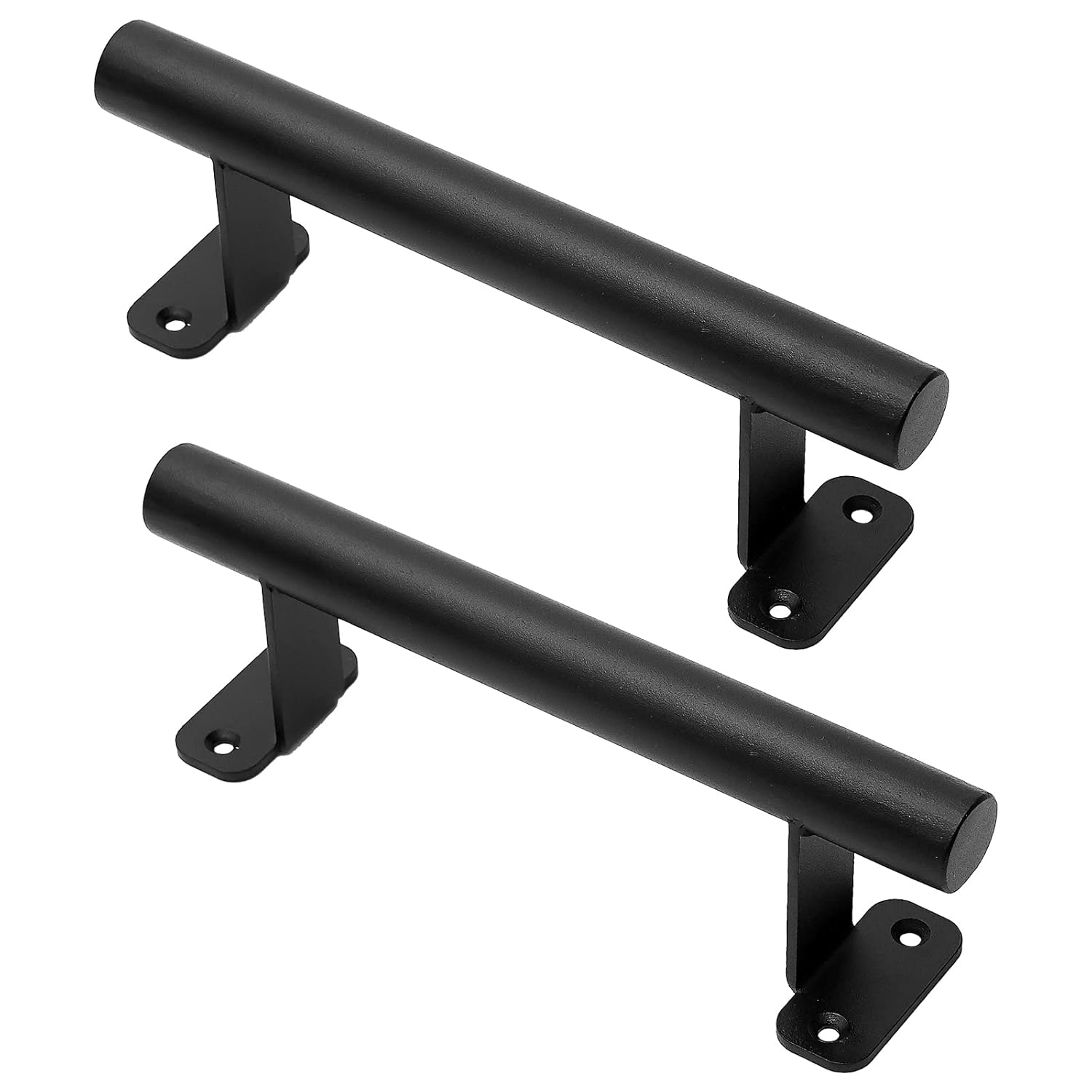 9'' Sliding Barn Door Handles Pack of 2, Black Powder Coated Iron Pull Handles for Gates, Garage, Outdoor Fence, Interior Closet Doors