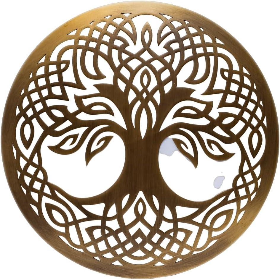 Exclusively Irish Tree of life round-shaped wall hang (Antique Brass)