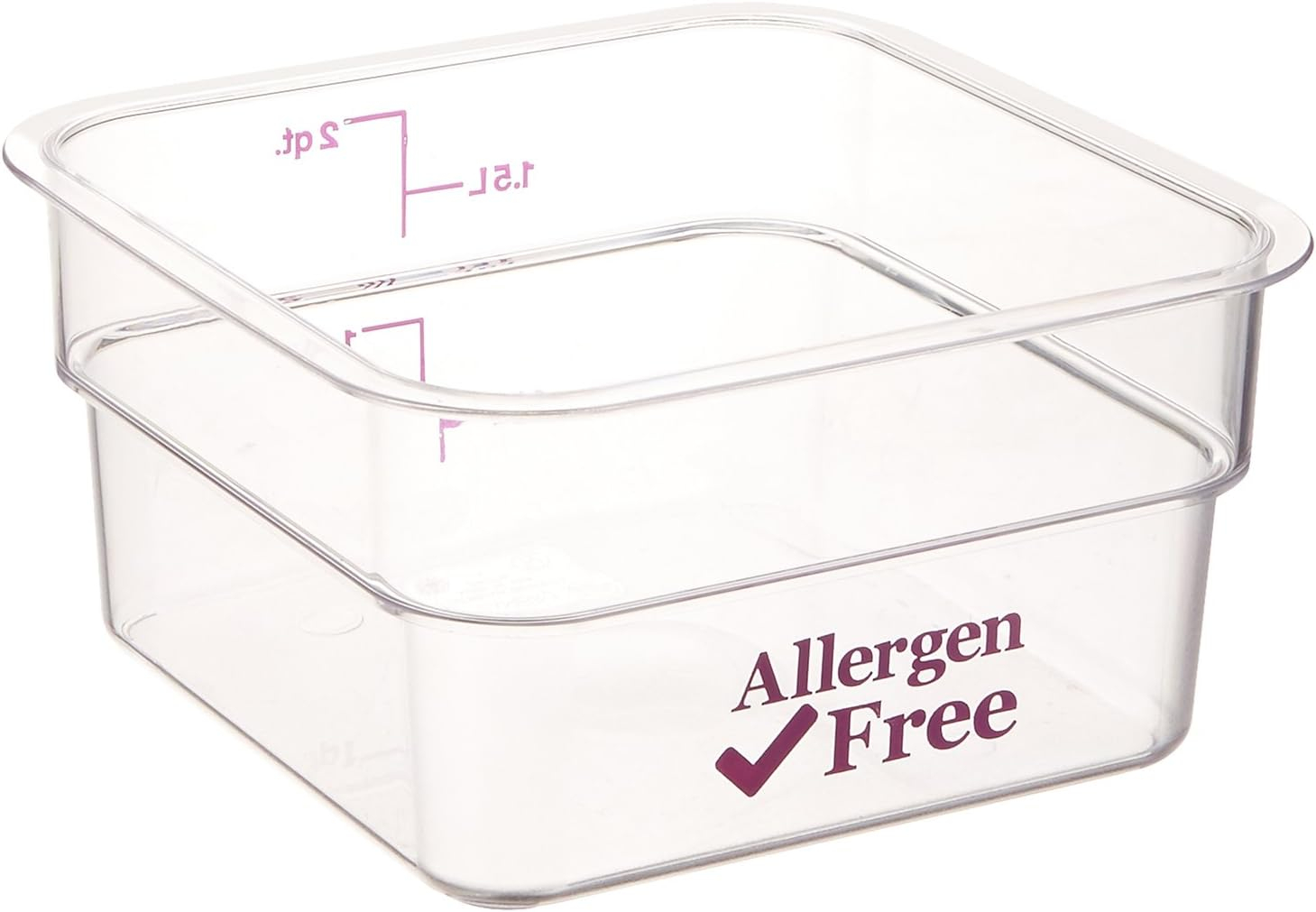 Clear 2-Quart Allergen-Free Plastic Food Container