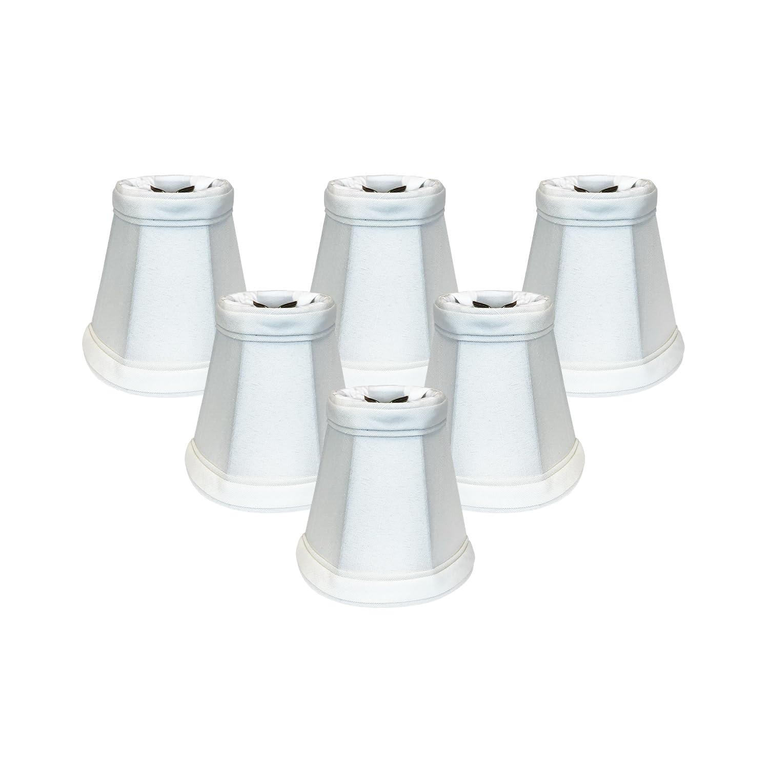 Royal Designs, Inc. Empire Chandelier Shade with Flame Clip Fitter,CS-101WH-6, White, 2 x 3.5 x 3.5, Pack of 6