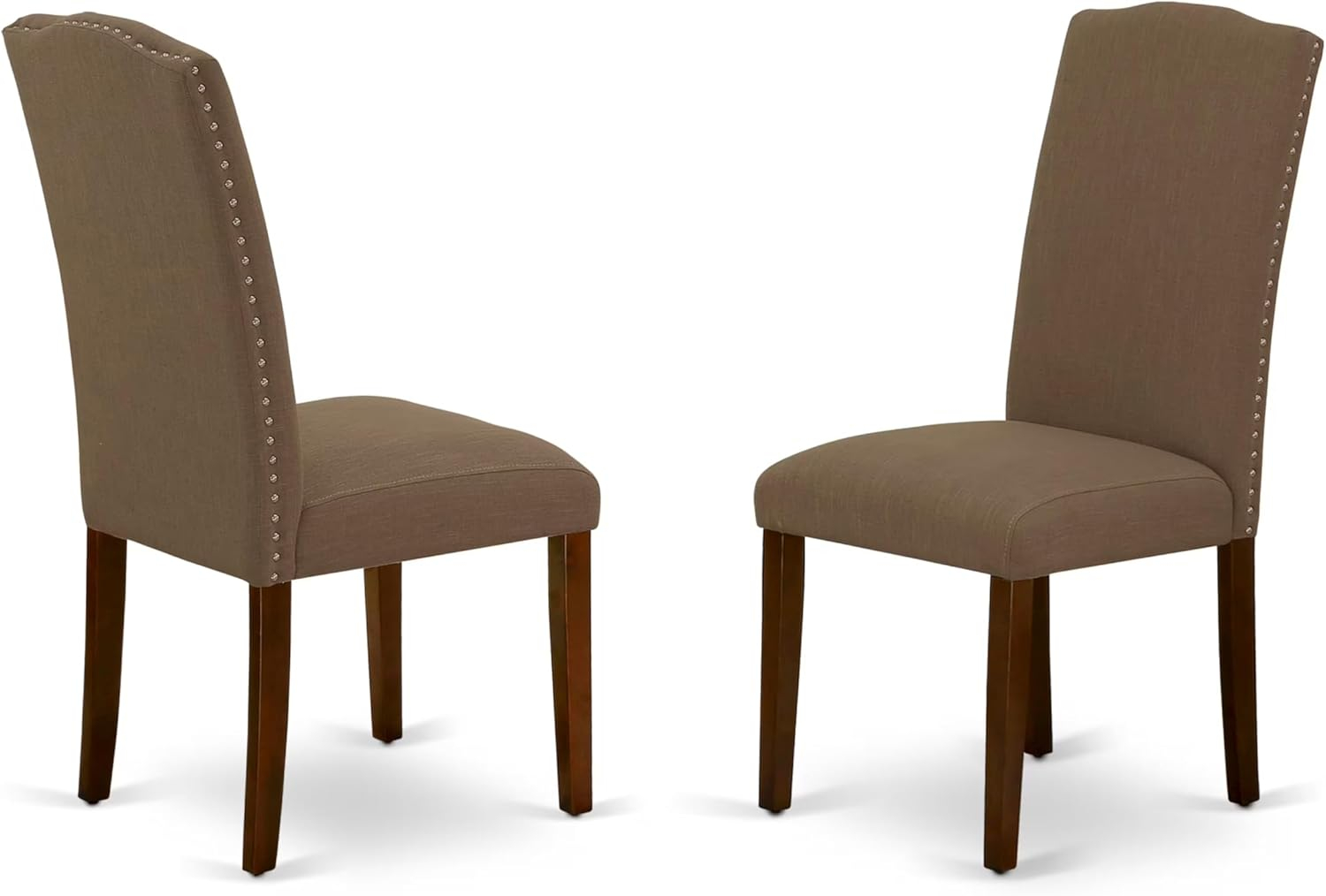 East West Furniture Encinal 40" Fabric Dining Chairs in Coffee (Set of 2)