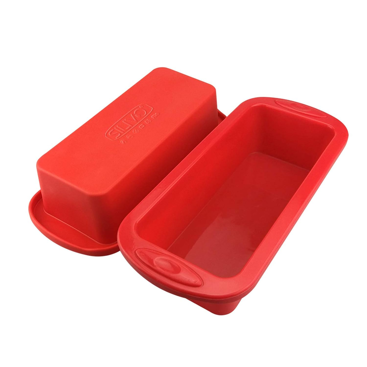 SILIVO Silicone Bread and Loaf Pans (2 Pack) - Nonstick Silicone Baking Mold for Homemade Loaf, Bread and Meatloaf - 8.9x3.7x2.5 inch