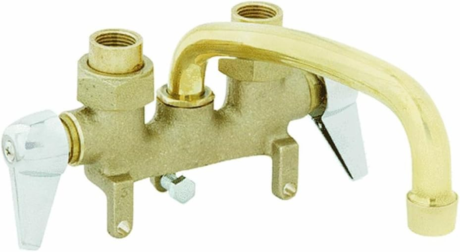 B&K Rough Brass with Chrome Handles Traditional Laundry Tray Faucet 125-001