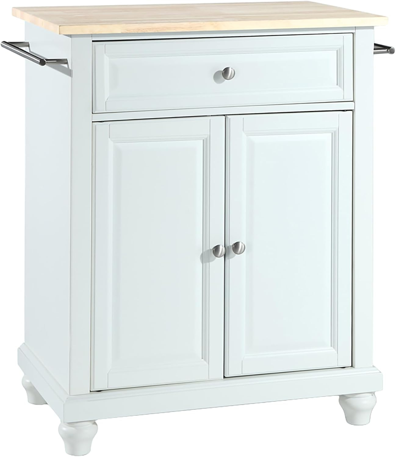Crosley Brands Cambridge Wood Top Portable Kitchen Island/Cart Black/Natural