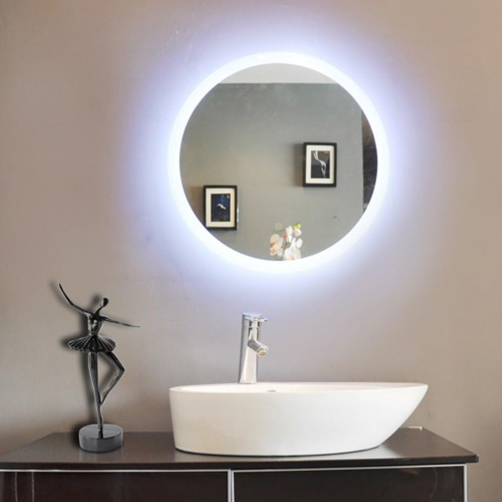 Paris Mirror 24 x 2 x 24 in. Round Mirror with 6000K LED Backlight