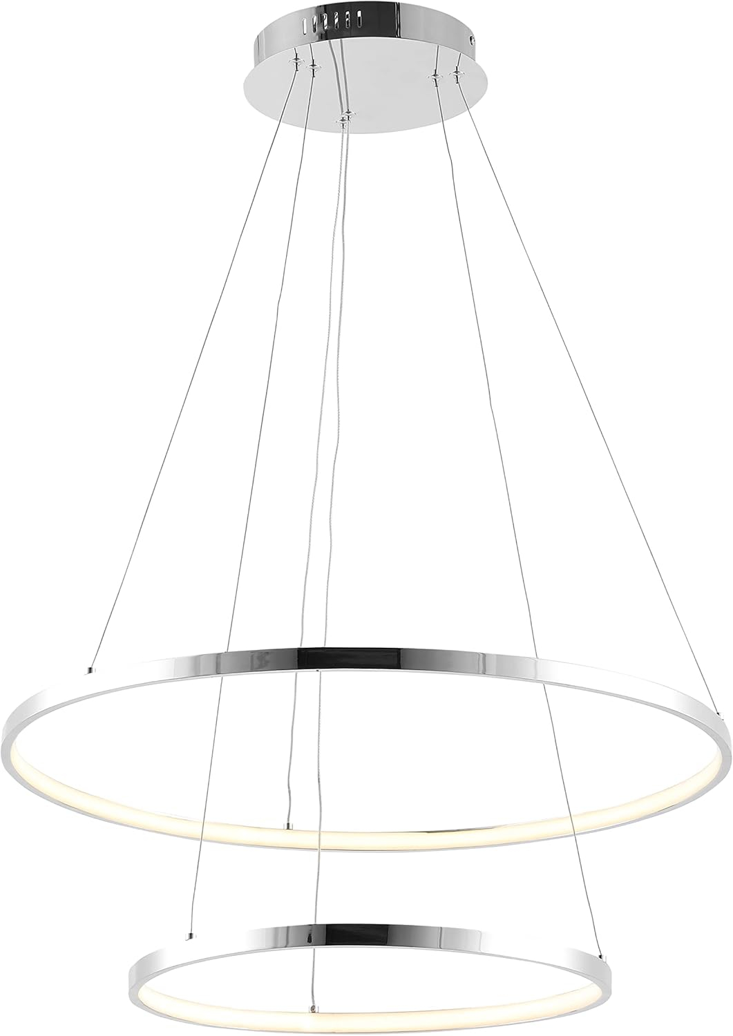 Brice 24″ 2-Light Modern Bohemian Iron Integrated LED Pendant, Chrome
