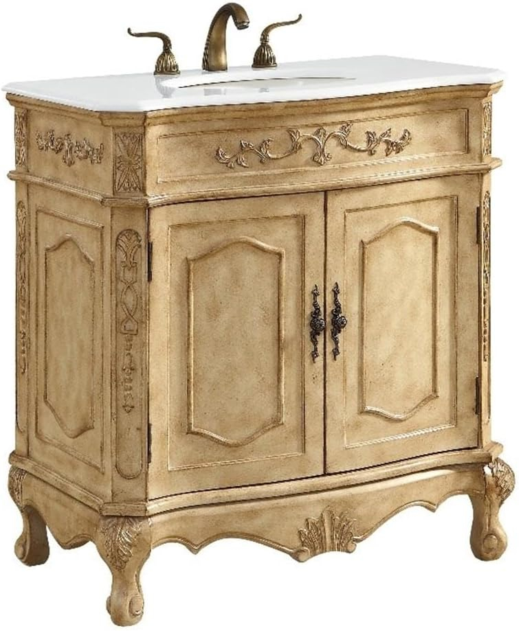 Elegant Lighting Vf10132-Vw Danville 32" Free Standing Single Basin Vanity Set - Beige
