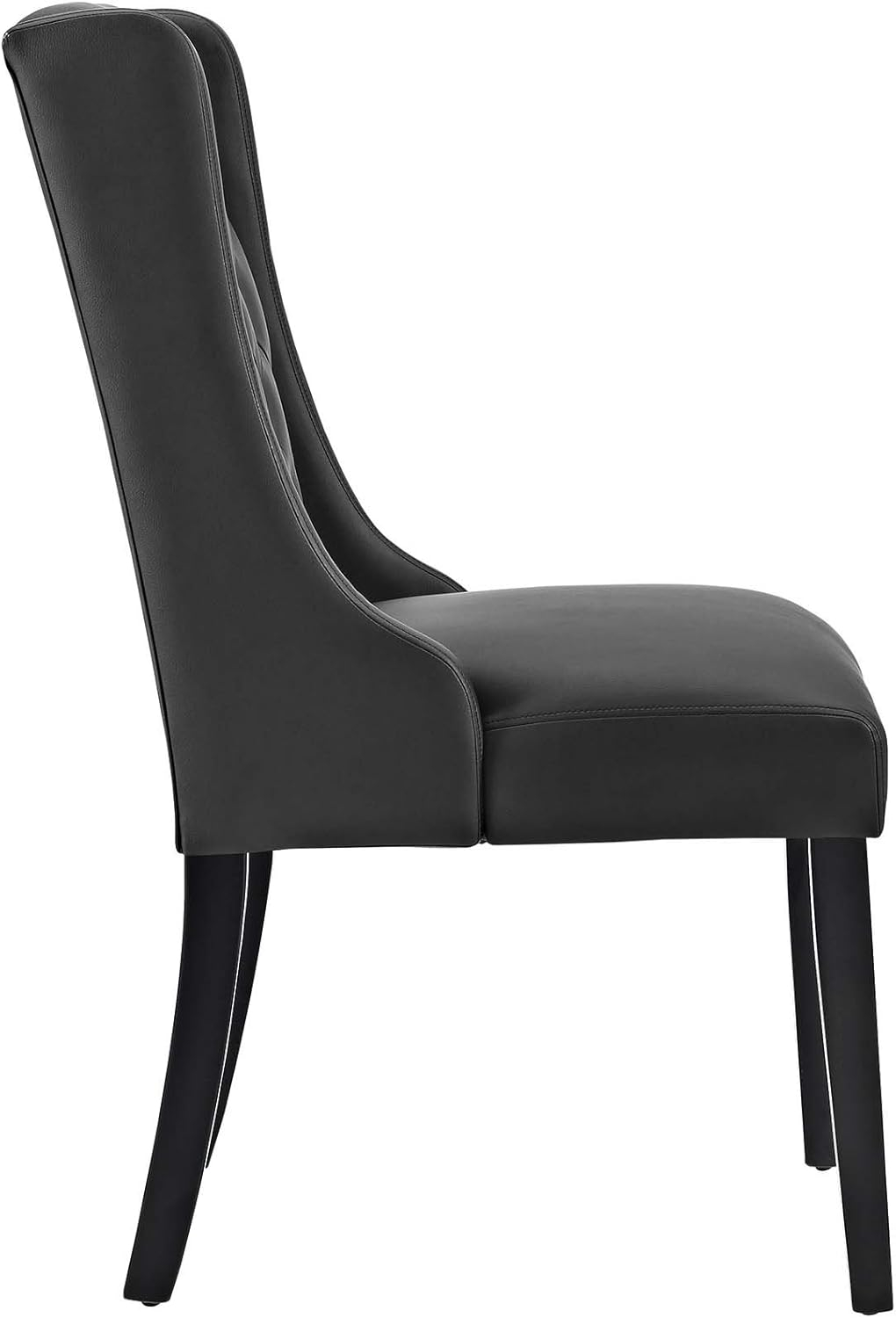 Modway Baronet Modern Tufted Vegan Leather Upholstered Dining Chair in Black