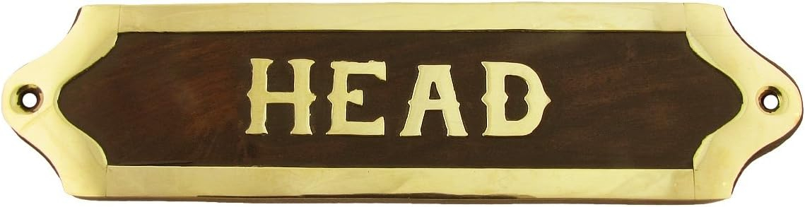 Brass Ships Head Door Sign Maritime Ship's Plaque Nautical Ship Home Wall Decor