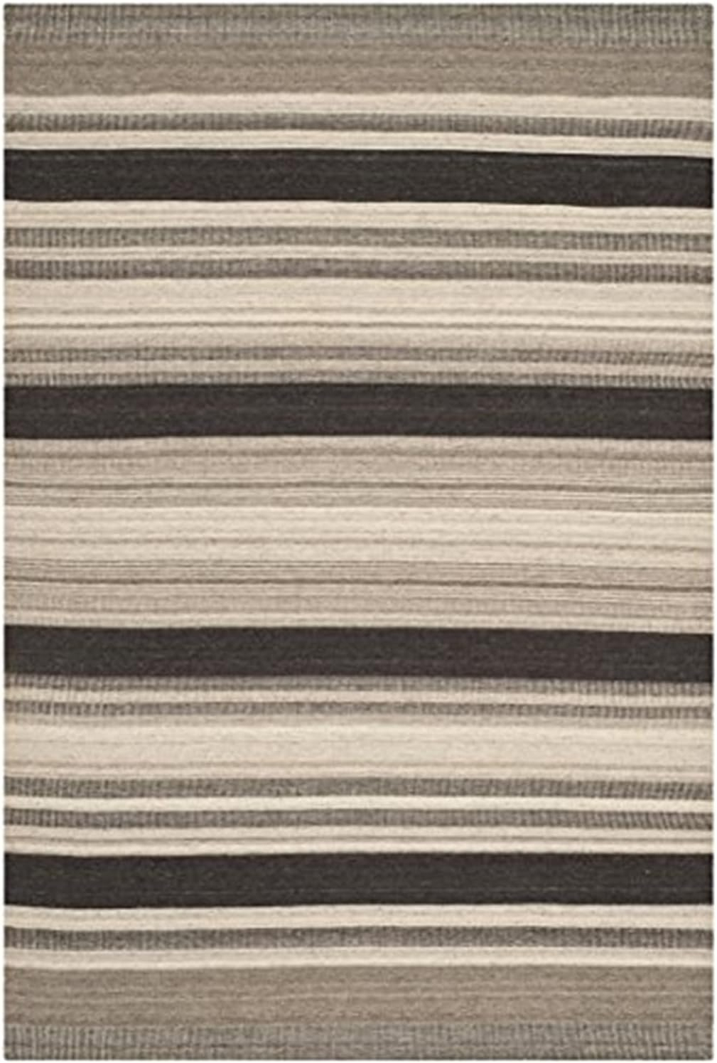 SAFAVIEH Dhurries Henrika Geometric Area Rug, Natural/Black, 5' x 8'