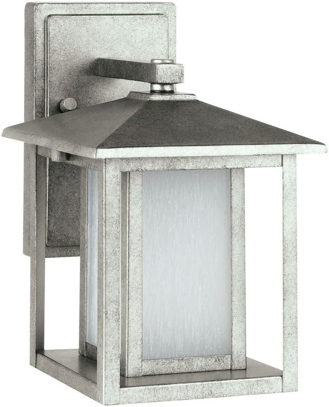 Hunnington 1-Light Weathered Pewter Outdoor 11 in. Wall Lantern Sconce