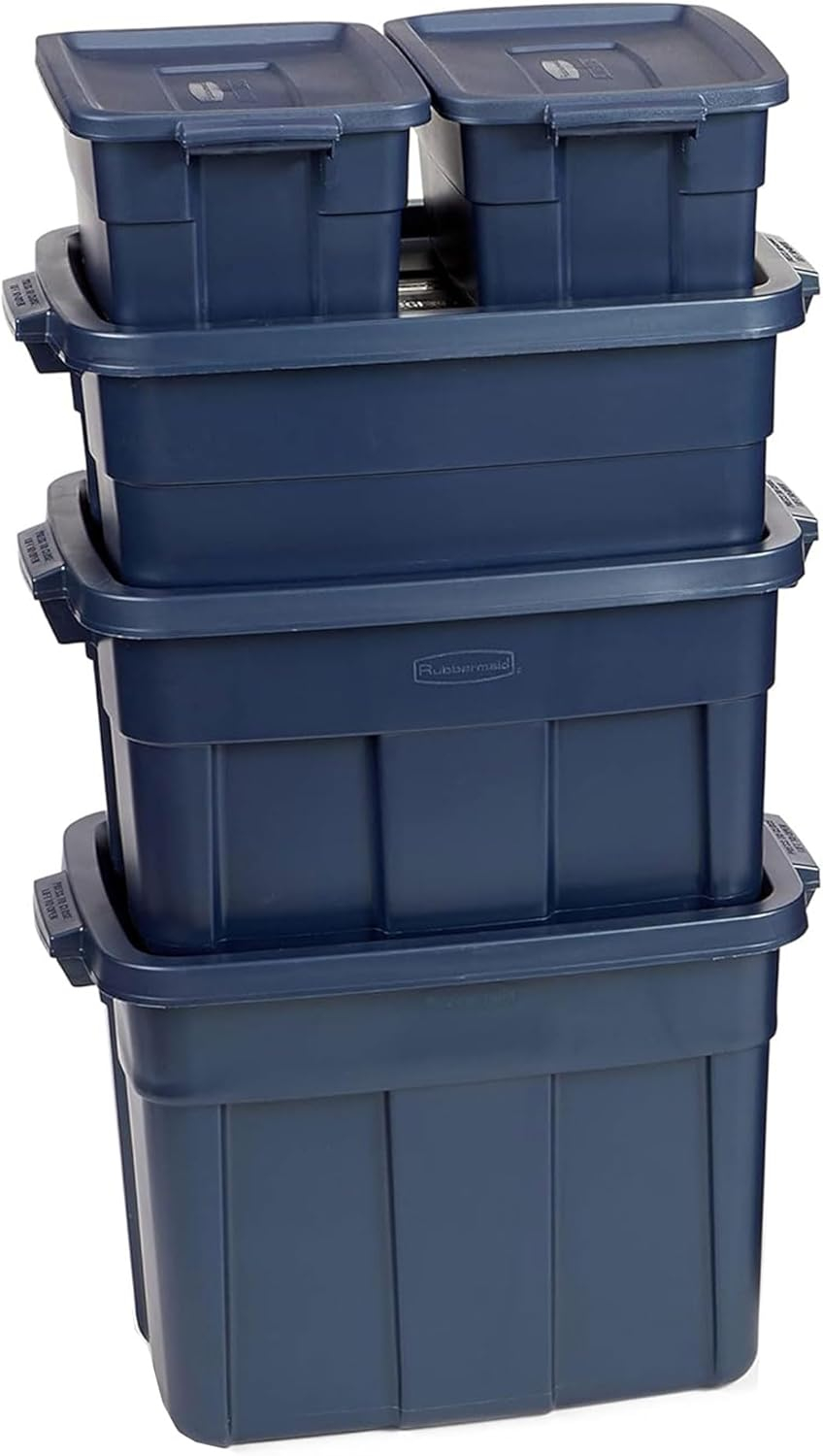 Roughneck️ Variety Pack Storage Totes, Dark Indigo Metallic, 10-Pack