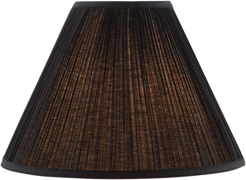 Aspen Creative 33192, Transitional Hardback Empire Shaped Mushroom Pleated Black Spider Shade, 6" Top x 16" Bottom x 12" Slant