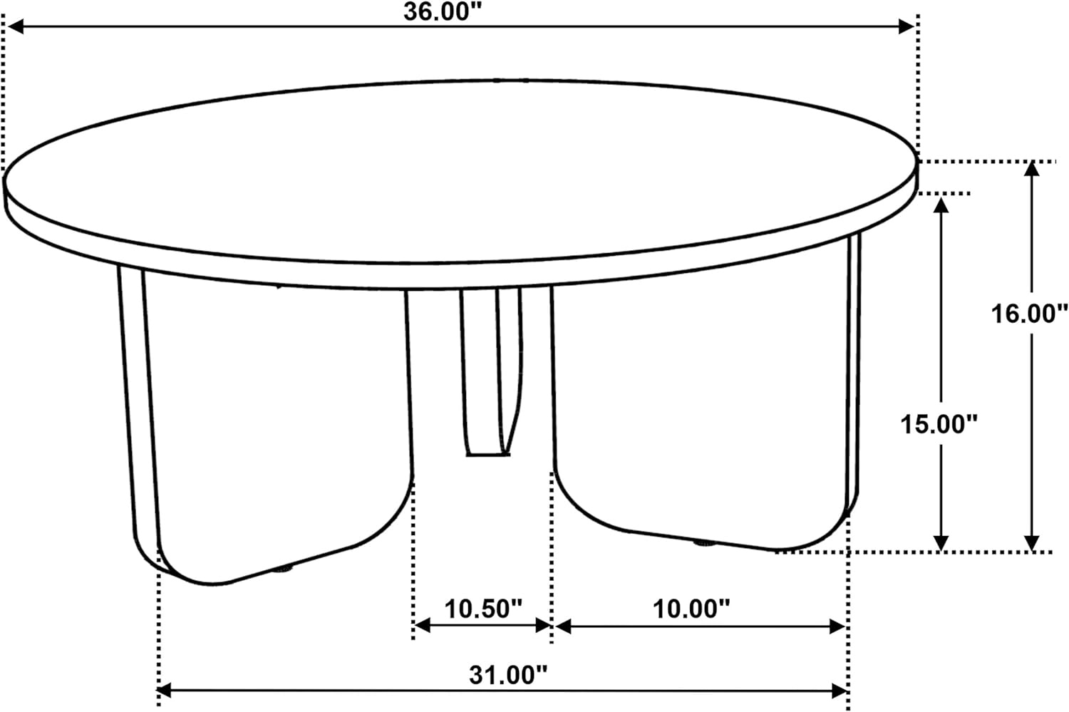 Coaster Dale Mid -Century Modern Round Solid Mango Wood Coffee Table Brown