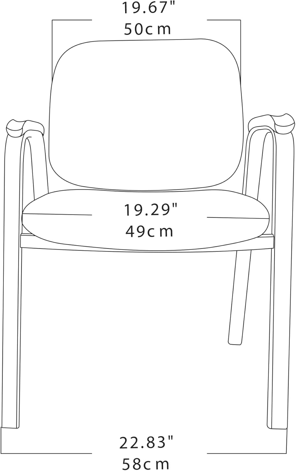 Romig Ace Vinyl Guest Stacking Chair with Arms- Black