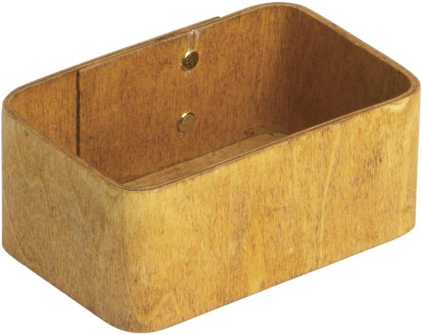 Natural Poplar Wood Sugar Packet Holder with Brass Accents