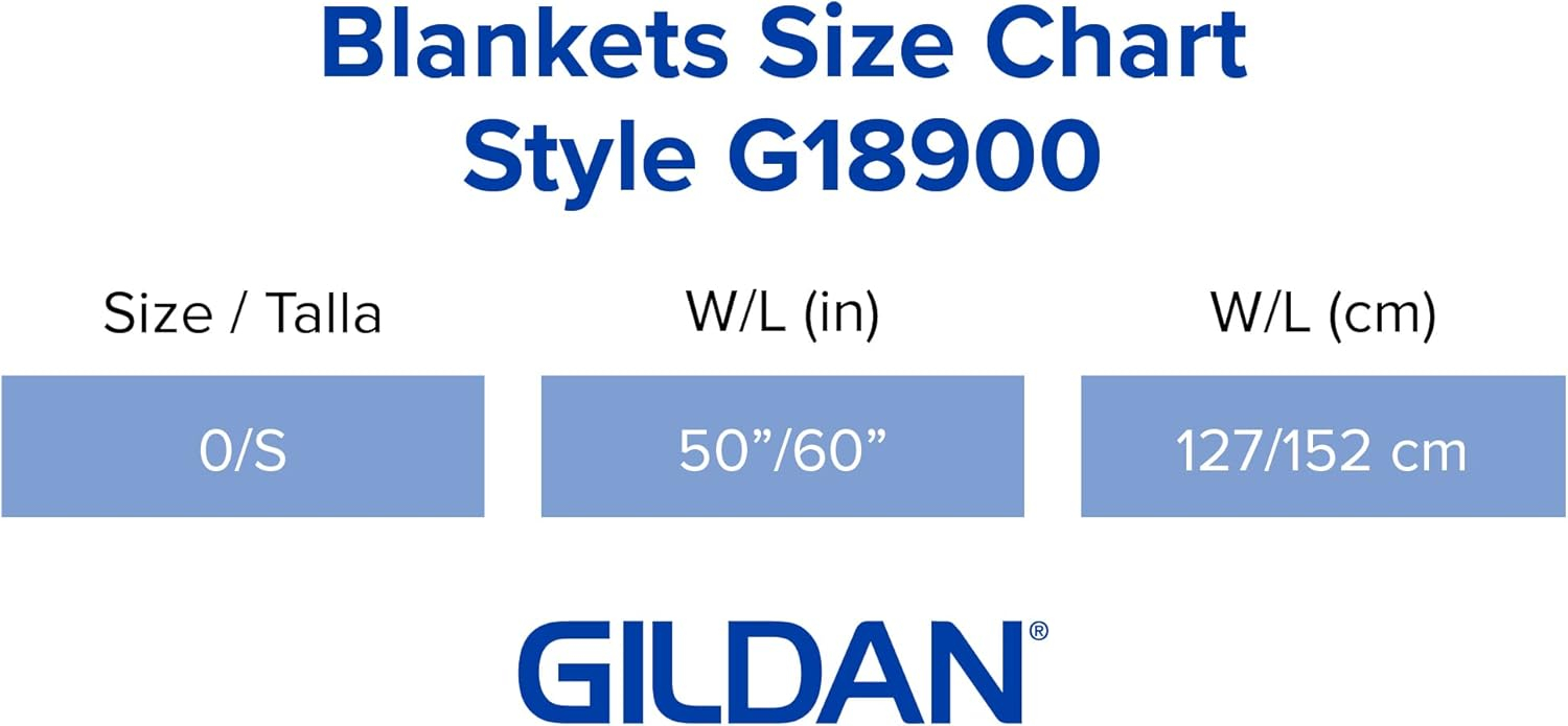 Gildan Heavy Blend Fleece Blanket, Style G18900, Black, 50" x 60"
