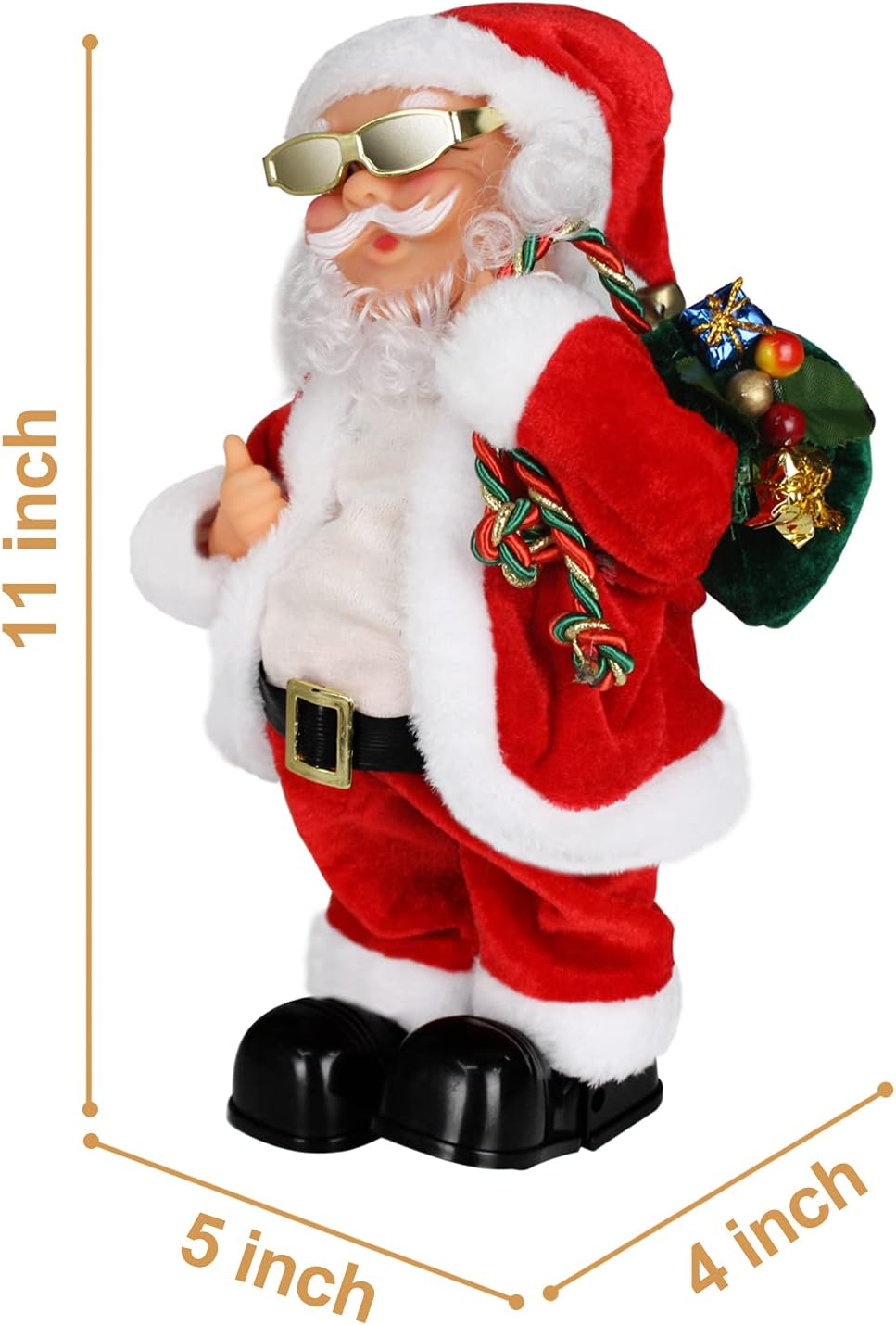 SdeNow Animated Santa Claus Musical Singing Dancing Stuffed Christmas Santa Toys Plush Electric Dolls for Kids