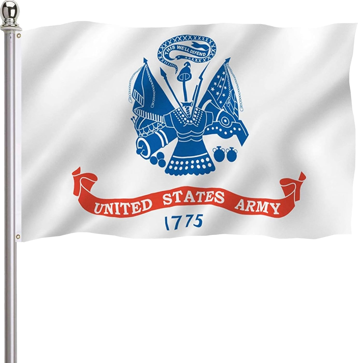 US Army Flag 3x5 Outdoor Double Sided 3 Ply- United States 1775 Army Flags-Vivid Color Clear Pattern Reinforcement Sewing Durable Polyester with 2 Brass Grommets