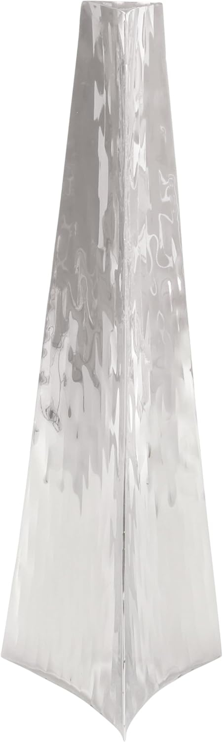 DecMode 22" Hammered Silver Stainless Steel Vase