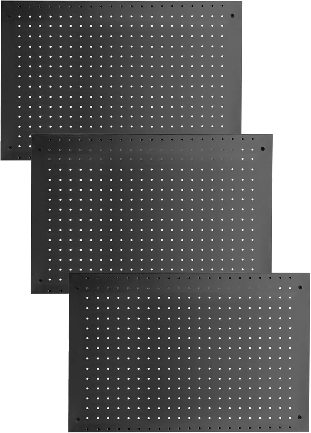 Heavy Duty Black Steel Pegboard Panels Set, 24in x 16in, 3 Pieces