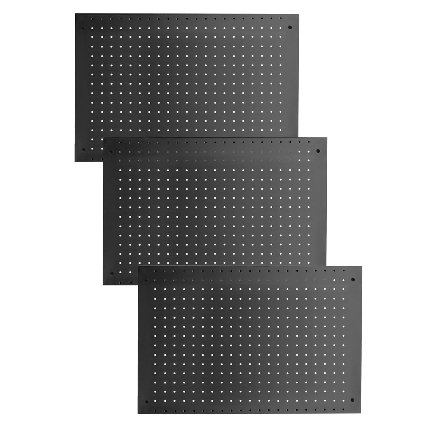 Heavy Duty Black Steel Pegboard Panels Set, 24in x 16in, 3 Pieces