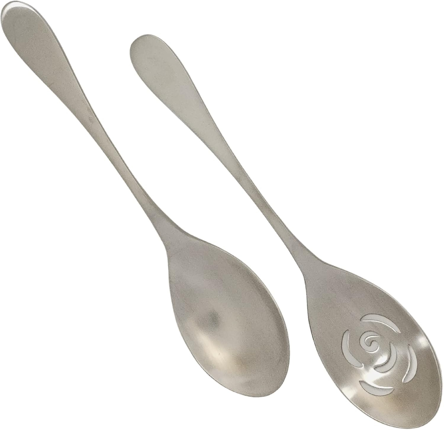 Matte Silver Hand Forged Extra Large Serving Spoon Set