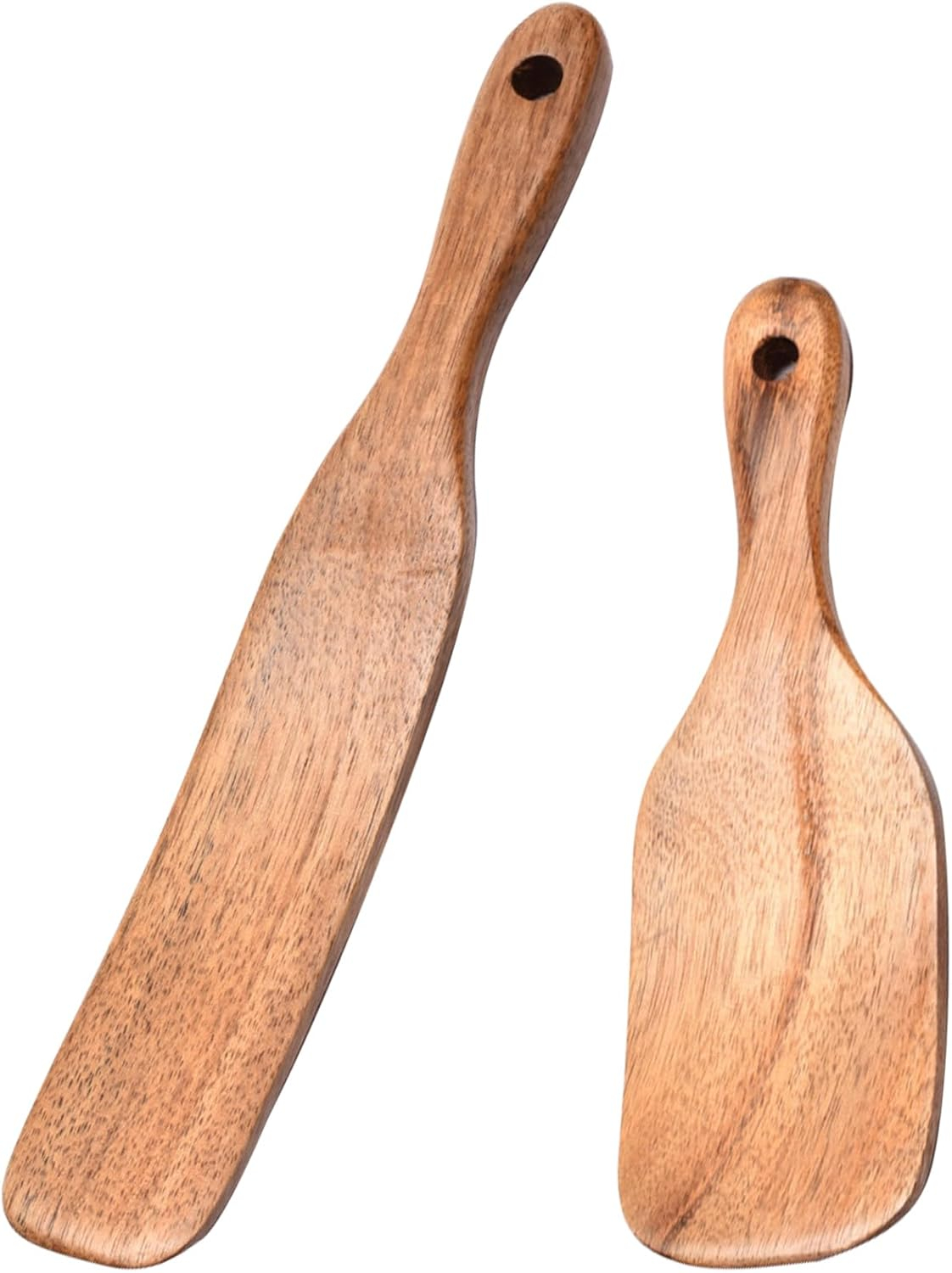 Wooden Kitchen Utensils Set of 2, Wooden Utensils for Cooking, stirring, Mixing, Serving