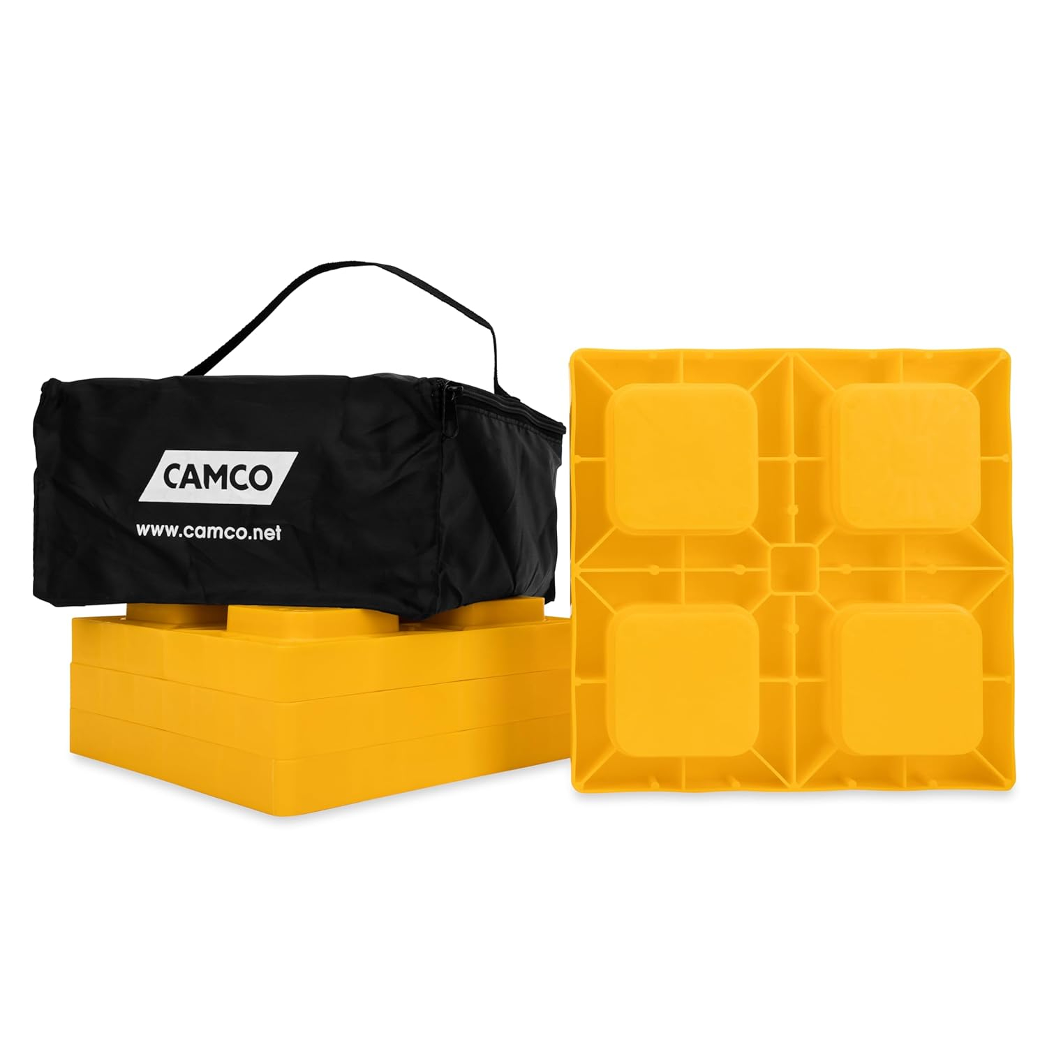 Camco RV Leveling Blocks - Interlocking Design - Yellow, Resin (44501)