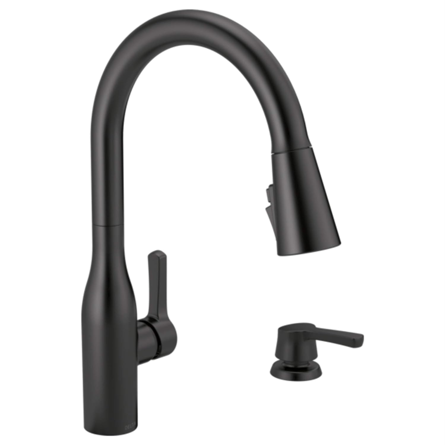 Matte Black Ceramic Single Handle Pull-Down Kitchen Faucet
