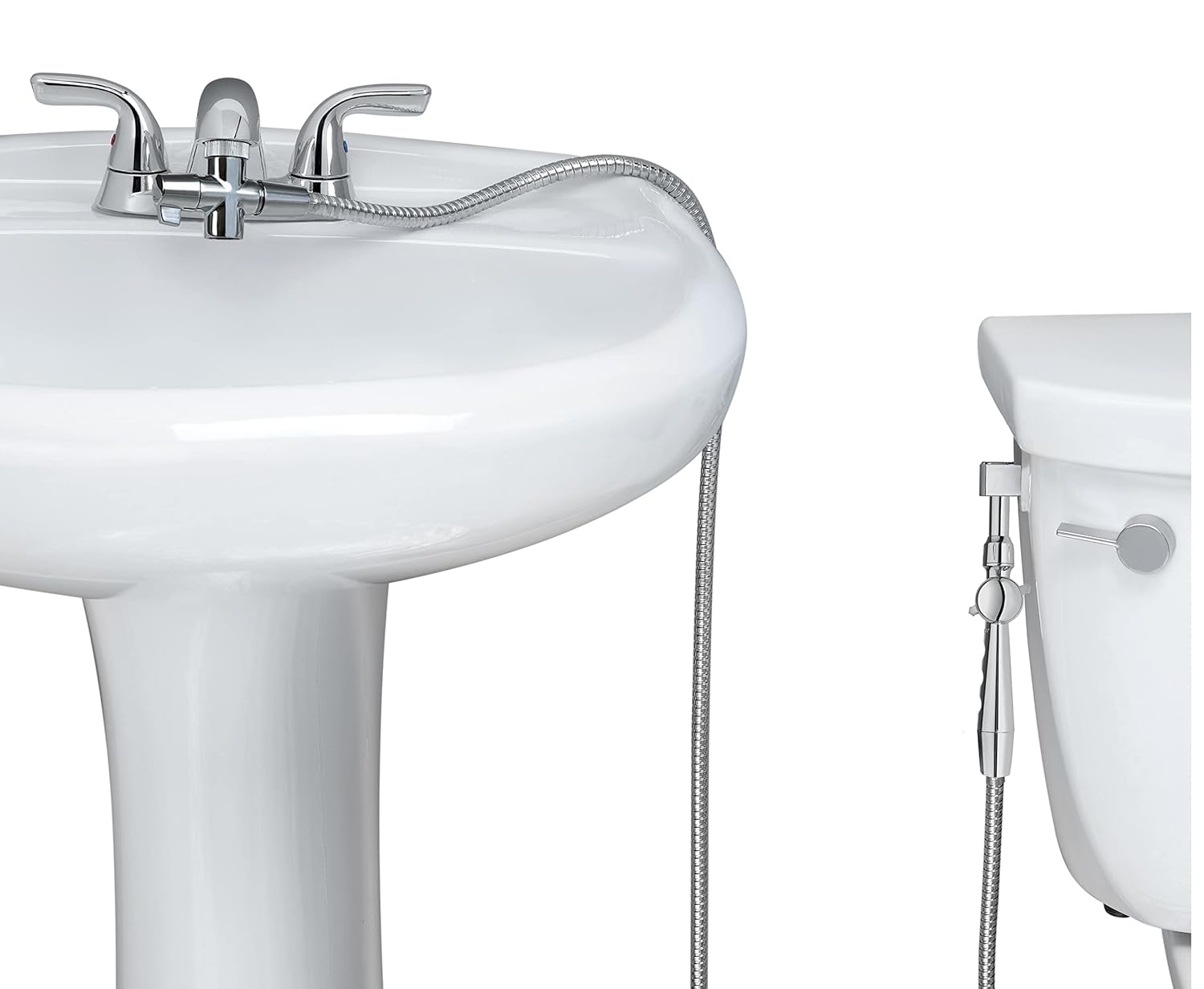 Patented Aquaus 360 Bidet for Faucet with Brass Sprayer- Warm Water Bidet – Dual Thumb Pressure Controls - Adjustable Spray Pressure - Extended Spray Reach 4’’ to 11’’