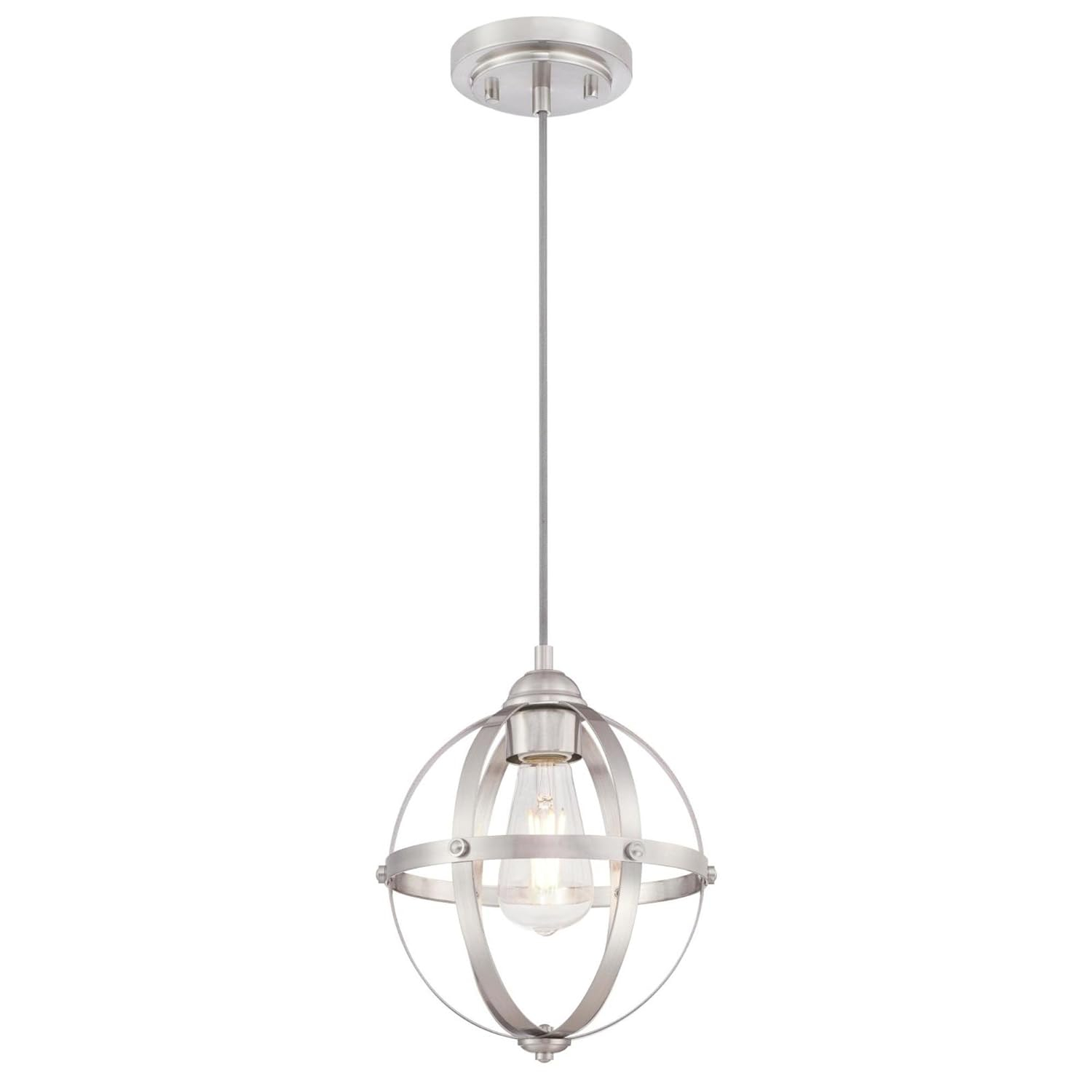 Westinghouse Lighting 6362000 10.24 x 9.84 x 9.84 in. 1 Light Mini Pendant, Brushed Nickel