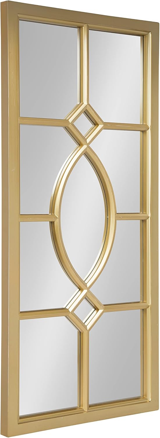 Kate and Laurel Cassat Classic Glam Window Wall Accent Mirror, Gold